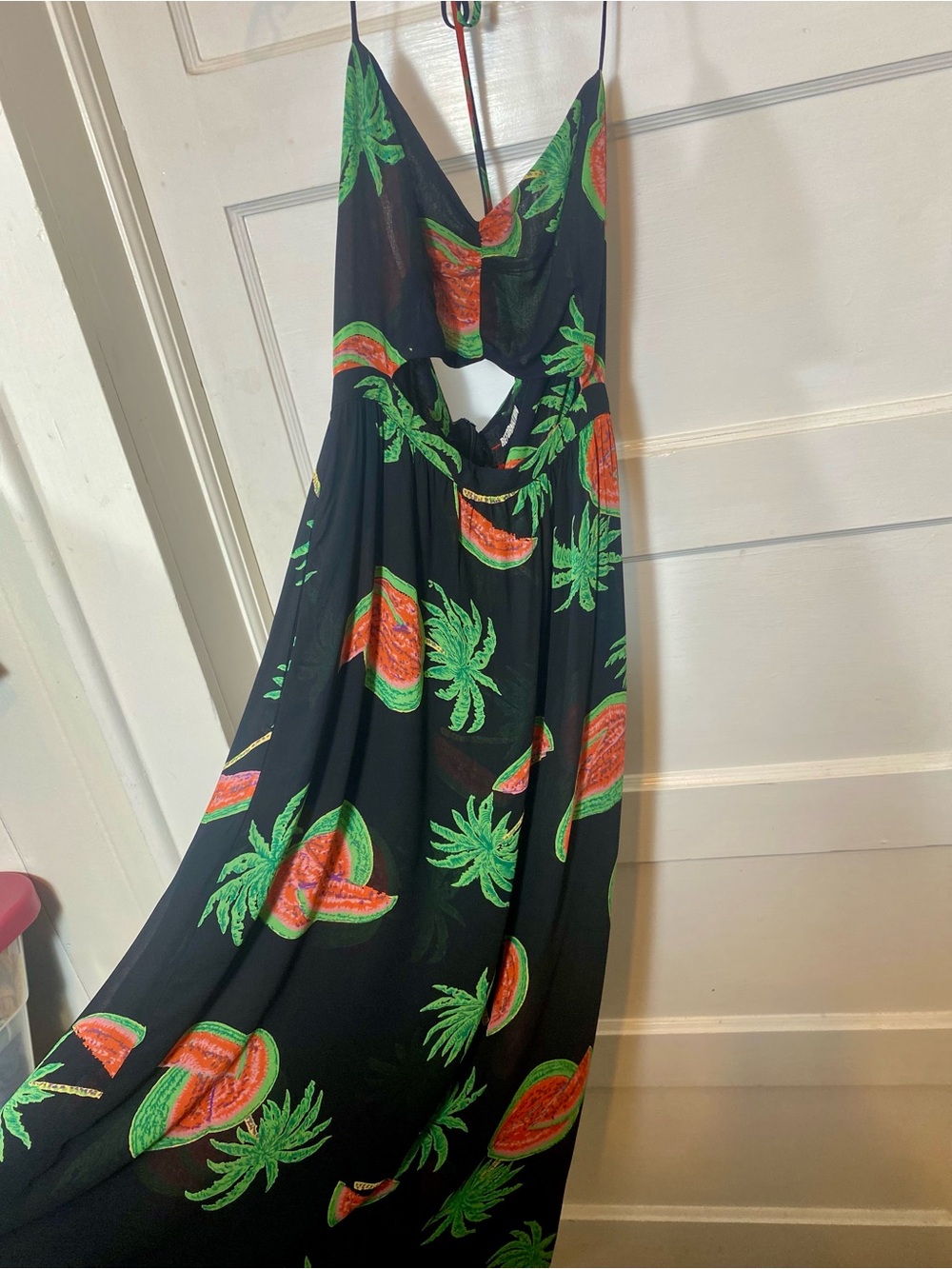 Reformation Addie Watermelon Print Cutout Midi Dress Sz 6 - Picture 8 of 14